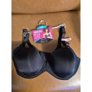 Maidenform womens bra size 36D black blue lace convertible straps 7194